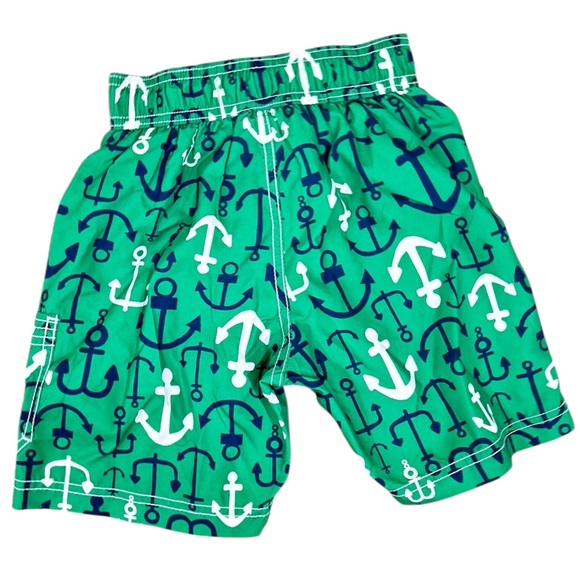 NWT Carter's green with white/navy anchor print Swim Shorts UPF 50 size 5(boys) - Picture 2 of 6